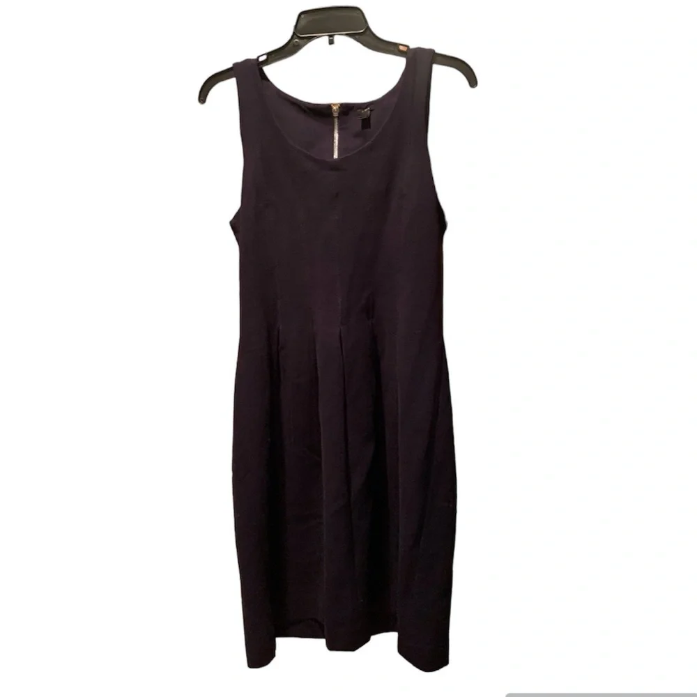 J. Crew Sleeveless Pleated Dress In Navy Size 8